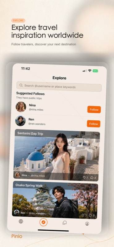 Pinlo explore travelers